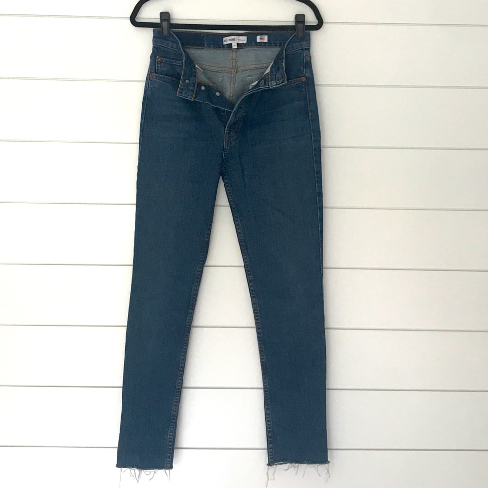 Re/Done Originals High Rise Crop Button Fly Jeans